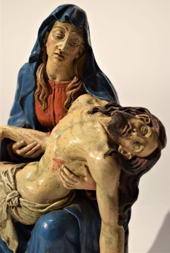 Antiquités - Pietà en terre cuite polychromée, Bologne vers 1750